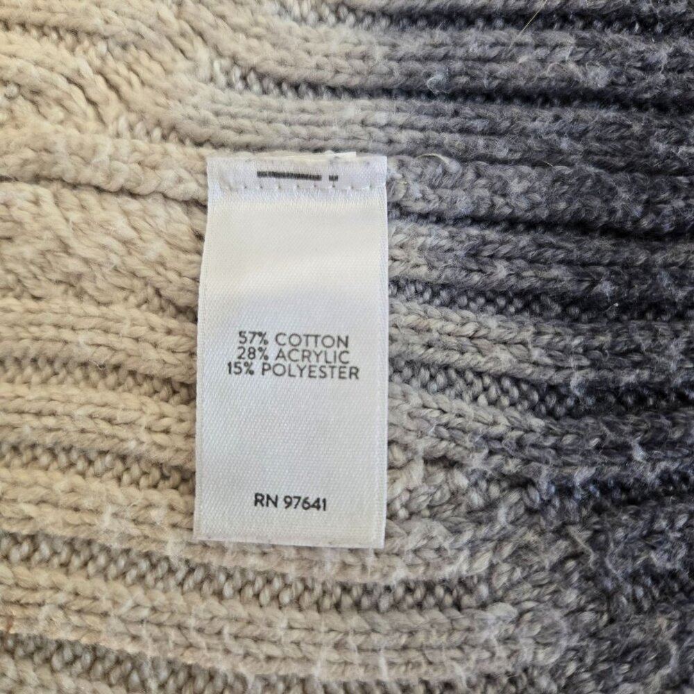 J.Jill Pure Jill Women's Cable Knit Cardigan Open Front Blue Ivory Tie-dye Large - Picture 16 of 16